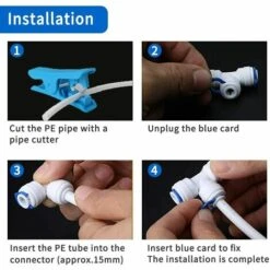 AOUGO 12 Pcs Accessoires De Filtre à Eau RO | Raccord De Buse 1/4 Pouces | 90 Degree Right Angle Fast Docking | Pour Raccorder Les Raccords De Tuyauterie D'eau, Tuyau De Réfrigérateur -Recuperation de pluie Magasin 63966936 4