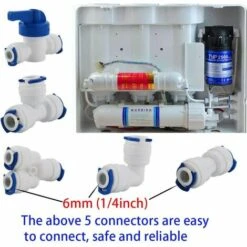 AOUGO 12 Pcs Accessoires De Filtre à Eau RO | Raccord De Buse 1/4 Pouces | 90 Degree Right Angle Fast Docking | Pour Raccorder Les Raccords De Tuyauterie D'eau, Tuyau De Réfrigérateur -Recuperation de pluie Magasin 63966936 5