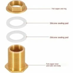 ARC-EN-CIéL 2 Pièces Dn20 3/4 Laiton Réservoir D'eau Tuyau D'eau Raccord Adaptateur Robinet Douille De Seau à Pluie Douille De Réservoir En Laiton Pour Robinet Seau De Pluie Réservoir D'eau, Arcenciél -Recuperation de pluie Magasin 64126006 5