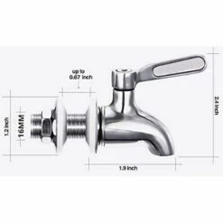WAVE Remplacement De Robinet De Distributeur De Boissons,Robinet De Tonneau Du Vin Et De La Bière Ou De Boisson En Acier Inoxydable, Inusable,16mm Robinet De Rechange Pour Distributeur -Recuperation de pluie Magasin 64221176 3