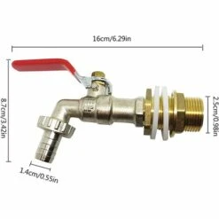 SINCèREETALI Robinet Cuve 1000L,Robinet Recuperateur Eau De Pluie Adaptateur De Cuve 1/2" (13 Mm) Robinet,Adaptateur De Réservoir De Vidange IBC Pour Robinet,Robinet En Laiton Pour IBC (1PCS) -Recuperation de pluie Magasin 64242808 2