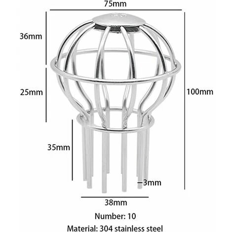 Ensoleillé Iltres Pour Gouttière, Fuite GouttièRe Garde Filtre, La Protection Des Ballons En Fil De Fer Pour Tuyau De Gouttière Arrête Le Blocage Des Feuilles De Boue De Mousse.Gu.B/bon 3 Ensoleillé Iltres Pour Gouttière, Fuite GouttièRe Garde Filtre, La Protection Des Ballons En Fil De Fer Pour Tuyau De Gouttière Arrête Le Blocage Des Feuilles De Boue De Mousse.Gu.B/bon – Image 2