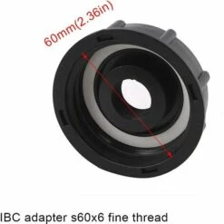 MERéTéET 2 Pièces IBC Adaptateur De Réservoir De Vidange Plastique Eau Réservoir Couvercle Adaptateur IBC Adaptateurs Raccords Filetages Épais Robinets 1/2 Pouce Noir，KoleZy -Recuperation de pluie Magasin 64707105 3
