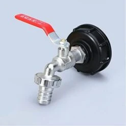 Devenirriche Robinet Cuve 1000L Recuperateur Eau De Pluie, Adaptateur Réservoir D'eau IBC 1/2' Double Pluie,Robinet En Matériau Alliage Fabriqué PP Filetage Gros 60 Mm