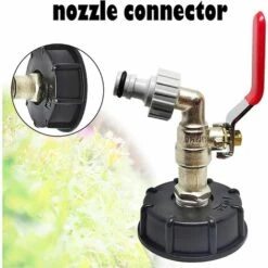 Devenirriche Robinet Cuve 1000L Robinet Recuperateur Eau De Pluie, Adaptateur De Réservoir D'eau IBC 1/2" Double Robinet Recuperateur Eau De Pluie,Robinet En Laiton Fabriqué En PP Filetage Gros 60 Mm (1pc) -Recuperation de pluie Magasin 64756271 3