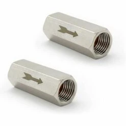 BAICCCF Robinet De Cuve De Récupération D'eau Clapet Anti-retour 2 Pièces 1/4 Pouces Clapet Anti-retour à Air Hexagonal, Clapet Anti-retour Unidirectionnel, Pour Réservoir Sous Pression De Chaudière, Argent