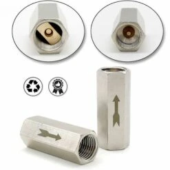 BAICCCF Robinet De Cuve De Récupération D'eau Clapet Anti-retour 2 Pièces 1/4 Pouces Clapet Anti-retour à Air Hexagonal, Clapet Anti-retour Unidirectionnel, Pour Réservoir Sous Pression De Chaudière, Argent -Recuperation de pluie Magasin 64771346 4