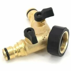 BAICCCF Robinet De Cuve De Récupération D'eau Connecteur En Y Pour Tuyau D'arrivée D'eau (2 Voies Pour Tuyau D'arrivée, Laiton 26,9 Mm (3/4"), Collecteur En Y -Recuperation de pluie Magasin 64771385 2