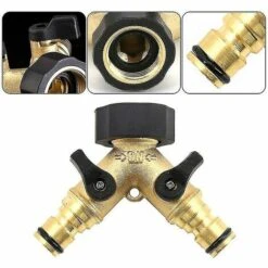BAICCCF Robinet De Cuve De Récupération D'eau Connecteur En Y Pour Tuyau D'arrivée D'eau (2 Voies Pour Tuyau D'arrivée, Laiton 26,9 Mm (3/4"), Collecteur En Y -Recuperation de pluie Magasin 64771385 4