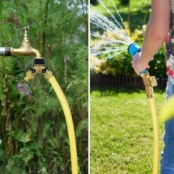 BAICCCF Robinet De Cuve De Récupération D'eau Connecteur En Y Pour Tuyau D'arrivée D'eau (2 Voies Pour Tuyau D'arrivée, Laiton 26,9 Mm (3/4"), Collecteur En Y -Recuperation de pluie Magasin 64771385 5