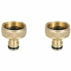 BAICCCF Robinet De Cuve De Récupération D'eau Connecteur De Robinet Avec Filetage G3/4 Pouces, Connecteur De Robinet Pour Un Débit D'eau élevé, Matériau En Cuivre Pur, Or, 2 Pièces