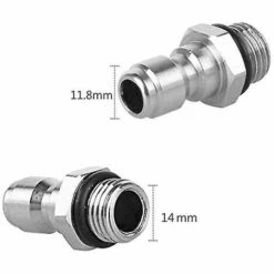 BAICCCF Robinet De Cuve De Récupération D'eau 1 PCS; Connecteur à Dégagement Rapide, Adaptateur De Pulvérisateur De Savon Pour Nettoyeur Haute Pression à Dégagement Rapide Mâle 14 Mm à 1/4 Pouce, Lance En Mousse De Neige En Acier Inoxydable C -Recuperation de pluie Magasin 64771403 3