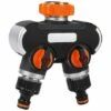 BAICCCF Robinet De Cuve De Récupération D'eau Distributeur D'arrosage à 2 Voies, Répartiteur De Tuyau D'arrosage, Connecteur De Tuyau D'arrosage, Débit D'eau Réglable, Idéal Pour Robinet Extérieur -Recuperation de pluie Magasin 64771421 1