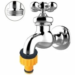BAICCCF Robinet De Cuve De Récupération D'eau Lot De 2 Adaptateurs De Robinet Fileté En Plastique Bsp 2 En 1 Pour Tuyau De Robinet -Recuperation de pluie Magasin 64771425 5