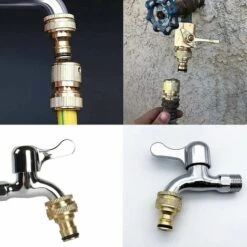 BAICCCF Autres Accessoires De Robinetterie Connecteur De Robinet De Jardin En Laiton 2 Pièces, Accessoires De Connecteur De Tuyau D'arrosage Connecteur De Tuyau D'eau De 3/4 Pouces, Adapté Au Robinet De Tuyau D'arrosage, La -Recuperation de pluie Magasin 64771434 4