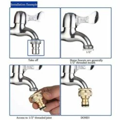 BAICCCF Autres Accessoires De Robinetterie Connecteur De Robinet De Jardin En Laiton 2 Pièces, Accessoires De Connecteur De Tuyau D'arrosage Connecteur De Tuyau D'eau De 3/4 Pouces, Adapté Au Robinet De Tuyau D'arrosage, La -Recuperation de pluie Magasin 64771434 5