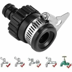 BAICCCF Robinet De Cuve De Récupération D'eau Connecteur De Robinet, Adaptateur Universel Tuyau D'arrosage Raccords De Tuyau Pour Tuyau De Lavage De Voiture Pelouse Tuyau D'arrosage Connexion Rapide -Recuperation de pluie Magasin 64771435 3