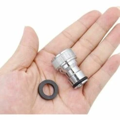 BAICCCF Robinet De Cuve De Récupération D'eau Lot De 2 Connecteurs De Robinet Universels En Cuivre Argenté De 1/2 Pouce Pour Tuyau D'arrosage Et Raccords De Raccordement De Robinet Adaptateurs De Robinet Pour La Cuisine -Recuperation de pluie Magasin 64771462 5