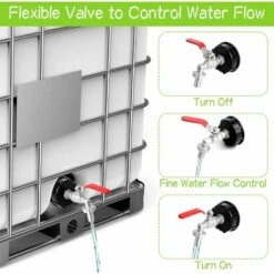 MINKUROW Adaptateur De Réservoir En Laiton Nickelé Pour IBC Connecteur à Filetage 1/2", Robinet Cuve 1000L Robinet Recuperateur Eau De Pluie, Robinet Sortie Raccord Vanne Robinet Raccords De Tuyau D'arrosage -Recuperation de pluie Magasin 64806004 3