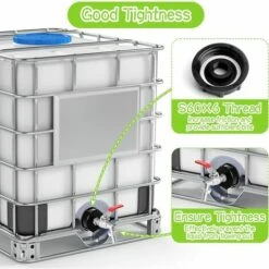 MINKUROW Adaptateur De Réservoir En Laiton Nickelé Pour IBC Connecteur à Filetage 1/2", Robinet Cuve 1000L Robinet Recuperateur Eau De Pluie, Robinet Sortie Raccord Vanne Robinet Raccords De Tuyau D'arrosage -Recuperation de pluie Magasin 64806004 4
