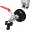 MèREÉTERNEL Robinet Cuve 1000L Avec Adaptateur Robinet Tuyau Arrosage, S60X6 IBC Raccord Robinet, Robinet De Jardin Pour Recuperateur Eau De Pluie (Adaptateur En Plastique 3/4") Ternel -Recuperation de pluie Magasin 65182898 1