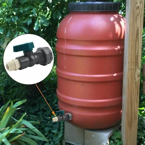 Connecteur Réservoirs D'eau En PVC Robinet Baril De Pluie En PVC 3/4 Pouce Avec Raccord De Cloison Et Adaptateur De Tuyau S'arêern 3 Connecteur Réservoirs D'eau En PVC Robinet Baril De Pluie En PVC 3/4 Pouce Avec Raccord De Cloison Et Adaptateur De Tuyau S'arêern