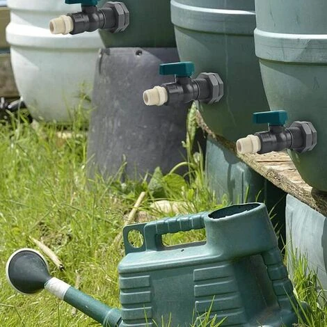 Connecteur Réservoirs D'eau En PVC Robinet Baril De Pluie En PVC 3/4 Pouce Avec Raccord De Cloison Et Adaptateur De Tuyau S'arêern 4 Connecteur Réservoirs D'eau En PVC Robinet Baril De Pluie En PVC 3/4 Pouce Avec Raccord De Cloison Et Adaptateur De Tuyau S'arêern – Image 2