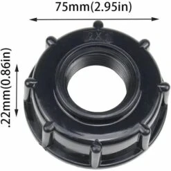 CESIèCLEFOU Adaptateur De Réservoir De Vidange Plastique Eau Réservoir Couvercle Adaptateur En S60x6 IBC Adaptateurs Raccords Filetages Épais Robinets （1/2 3/4 1 Pouce Noir 3 Pièces）Lefou -Recuperation de pluie Magasin 65642142 2