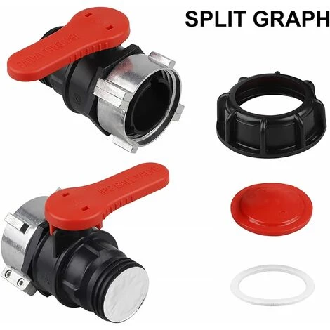 DECKON 2 Pièces Adaptateur Réservoir IBC, Vanne Cuve Vanne Pour Cuve IBC, Adaptateur IBC Pour Réservoir, Robinet Cuve IBC DN50 (75 Mm) 5 DECKON 2 Pièces Adaptateur Réservoir IBC, Vanne Cuve Vanne Pour Cuve IBC, Adaptateur IBC Pour Réservoir, Robinet Cuve IBC DN50 (75 Mm) – Image 3