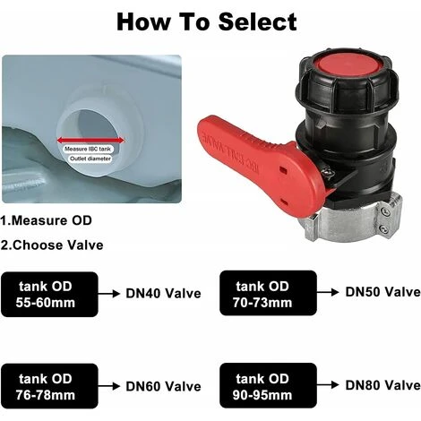 DECKON 2 Pièces Adaptateur Réservoir IBC, Vanne Cuve Vanne Pour Cuve IBC, Adaptateur IBC Pour Réservoir, Robinet Cuve IBC DN50 (75 Mm) 6 DECKON 2 Pièces Adaptateur Réservoir IBC, Vanne Cuve Vanne Pour Cuve IBC, Adaptateur IBC Pour Réservoir, Robinet Cuve IBC DN50 (75 Mm) – Image 4