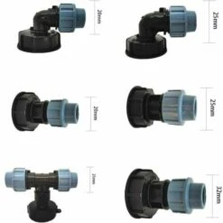KAEJYIUT Adaptateur De Réservoir, Réservoir D'eau IBC S60X6 Avec Connecteur En Polyéthylène MDPE De 25 Mm, Compatible Avec Les Conteneurs IBC Standard Britanniques Et Européens -Recuperation de pluie Magasin 65853261 2