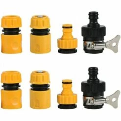 Deckon Jeu De Raccords Pour Tuyaux De Jardin En Plastique Y Compris Connecteur à Dégagement Rapide Raccord De Robinet à Raccord Fileté 1/2 '' 3/4 'et Connecteur De Robinet Rond Pour Jardin Et Maison