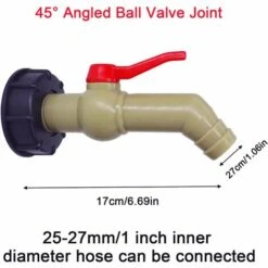 LADACèE IBC Robinet Cuve Robinet D'Écoulement IBC Adaptateur De Réservoir IBC Bouchon Cuve S60x6 Vanne Robinet Pour Récupérateurs Eau De Pluie Raccord Sortie Raccord (Dn40/50) (27 Mm) -Recuperation de pluie Magasin 66174588 3