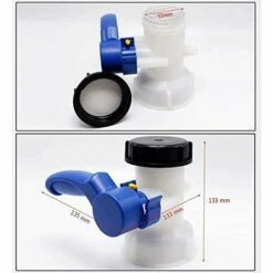OCXIN Adaptateur De Réservoir D'eau IBC Universal Flap Tap Réservoir D'eau Raccord De Tuyau Adaptateur De Sortie Pour Robinet De Vidange De Réservoir D'eau, Rain Butt, Canister, Container (62mm) -Recuperation de pluie Magasin 66965255 2