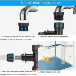 BAICCCF Robinet De Cuve De Récupération D'eau 1 Pièces Auto Aquarium Changeur D'eau Kit Adaptateur De Robinet Pompe De Changement D'eau Outils De Nettoyage Nettoyeur De Réservoir De Poisson -Recuperation de pluie Magasin 66995056 4
