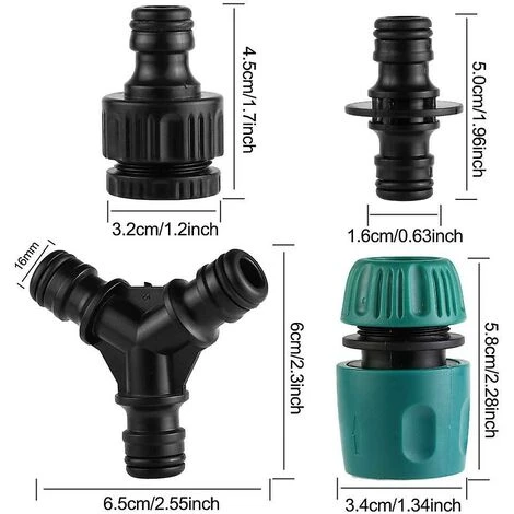 BAICCCF Robinet De Cuve De Récupération D'eau Connecteurs Rapides En Plastique Pour Tuyau D'arrosage, Lot De 10 (6 Connecteurs Rapides De Tuyau, 1 Connecteur Double, 2 Adaptateurs De Robinet Filetés, 1 Séparateur En Y), 6 Rondelles De Tuyau 4 BAICCCF Robinet De Cuve De Récupération D'eau Connecteurs Rapides En Plastique Pour Tuyau D'arrosage, Lot De 10 (6 Connecteurs Rapides De Tuyau, 1 Connecteur Double, 2 Adaptateurs De Robinet Filetés, 1 Séparateur En Y), 6 Rondelles De Tuyau – Image 2