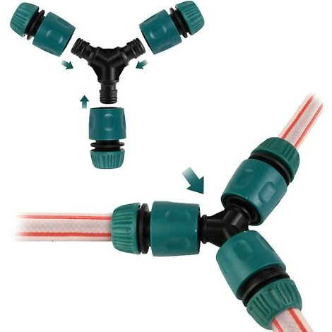 BAICCCF Robinet De Cuve De Récupération D'eau Connecteurs Rapides En Plastique Pour Tuyau D'arrosage, Lot De 10 (6 Connecteurs Rapides De Tuyau, 1 Connecteur Double, 2 Adaptateurs De Robinet Filetés, 1 Séparateur En Y), 6 Rondelles De Tuyau 6 BAICCCF Robinet De Cuve De Récupération D'eau Connecteurs Rapides En Plastique Pour Tuyau D'arrosage, Lot De 10 (6 Connecteurs Rapides De Tuyau, 1 Connecteur Double, 2 Adaptateurs De Robinet Filetés, 1 Séparateur En Y), 6 Rondelles De Tuyau – Image 4