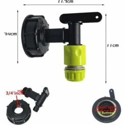 BAICCCF Robinet De Cuve De Récupération D'eau One Pie 1000l Robinet De Réservoir En Plastique Avec Connecteur De Tuyau D'arrosage, Adaptateur De Robinet De Réservoir Ibc, Connecteur Fileté 3/4 Pouce Pour Collecteur D'eau De Pluie, Réservoir De Carburant (a) -Recuperation de pluie Magasin 66995118 2