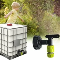 BAICCCF Robinet De Cuve De Récupération D'eau One Pie 1000l Robinet De Réservoir En Plastique Avec Connecteur De Tuyau D'arrosage, Adaptateur De Robinet De Réservoir Ibc, Connecteur Fileté 3/4 Pouce Pour Collecteur D'eau De Pluie, Réservoir De Carburant (a) -Recuperation de pluie Magasin 66995118 4