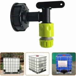 BAICCCF Robinet De Cuve De Récupération D'eau One Pie 1000l Robinet De Réservoir En Plastique Avec Connecteur De Tuyau D'arrosage, Adaptateur De Robinet De Réservoir Ibc, Connecteur Fileté 3/4 Pouce Pour Collecteur D'eau De Pluie, Réservoir De Carburant (a) -Recuperation de pluie Magasin 66995118 5