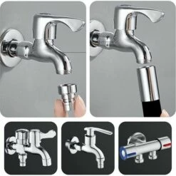 BAICCCF Robinet De Cuve De Récupération D'eau 1pcs T-audace Extension De Robinet 360 Robinet D'eau Pivotant, Aérateur De Robinet De Cuisine à Manchon En Silicone épaissi, Pour Cuisine, Salle De Bain, Adaptateurs De Robinet D'évier -Recuperation de pluie Magasin 66995133 3