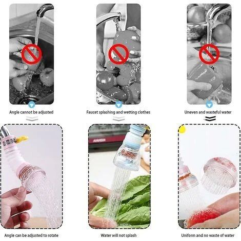 BAICCCF Robinet De Cuve De Récupération D'eau 2pcs 360 Aérateur D'évier De Cuisine Rotatif, Tête De Robinet De Cuisine, Purificateur D'eau Pivotant, économie D'eau, Adaptateur De Filtre De Robinet, Bec D'extension Anti-éclaboussures 6 BAICCCF Robinet De Cuve De Récupération D'eau 2pcs 360 Aérateur D'évier De Cuisine Rotatif, Tête De Robinet De Cuisine, Purificateur D'eau Pivotant, économie D'eau, Adaptateur De Filtre De Robinet, Bec D'extension Anti-éclaboussures – Image 4