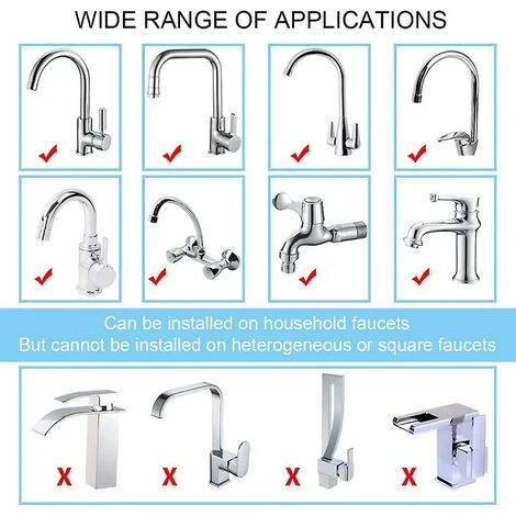 BAICCCF Robinet De Cuve De Récupération D'eau 2pcs 360 Aérateur D'évier De Cuisine Rotatif, Tête De Robinet De Cuisine, Purificateur D'eau Pivotant, économie D'eau, Adaptateur De Filtre De Robinet, Bec D'extension Anti-éclaboussures 7 BAICCCF Robinet De Cuve De Récupération D'eau 2pcs 360 Aérateur D'évier De Cuisine Rotatif, Tête De Robinet De Cuisine, Purificateur D'eau Pivotant, économie D'eau, Adaptateur De Filtre De Robinet, Bec D'extension Anti-éclaboussures – Image 5