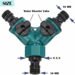 BAICCCF Robinet De Cuve De Récupération D'eau Adaptateur Séparateur De Tuyau D'arrosage 2 Pièces 2 Voies Pour Robinet Séparateur En Y Avec Tuyau De 3/4 Pouces -Recuperation de pluie Magasin 66995417 2