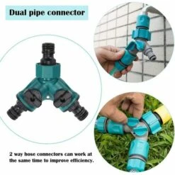 BAICCCF Robinet De Cuve De Récupération D'eau Adaptateur Séparateur De Tuyau D'arrosage 2 Pièces 2 Voies Pour Robinet Séparateur En Y Avec Tuyau De 3/4 Pouces -Recuperation de pluie Magasin 66995417 3