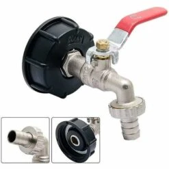 BAICCCF Robinet De Cuve De Récupération D'eau Pièces Adaptateur 1000, Adaptateur De Réservoir Ibc S60x6 Adaptateur De Réservoir Pour Robinet De Jardin En Laiton 1.27cm Tuyau De Mazout -Recuperation de pluie Magasin 66995440 2