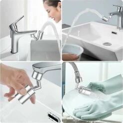 BAICCCF Robinet De Cuve De Récupération D'eau 1 Pièces, Aérateur De Robinet Pivotant Silve720, Aérateur à Double Fonction Grand Angle, Aérateur Rotatif, Robinet De Pulvérisateur Pour Cuisine, Salle De Bain Avec Adaptateurs De Buse M22 M24 -Recuperation de pluie Magasin 66995457 4