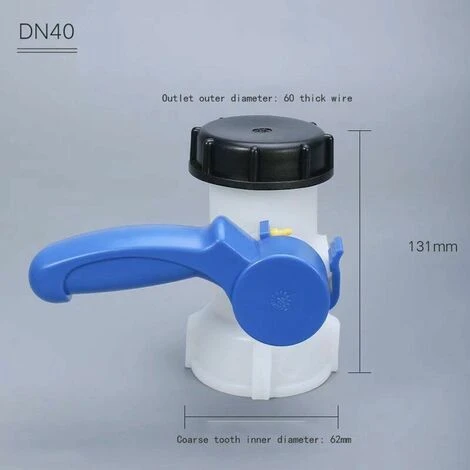 KAEJYIUT Vanne Pour Cuve IBC 1000 Litres 2" / 62 Mm Vanne Papillon Intégrée En Plastique DN40 (62 Mm) 7 KAEJYIUT Vanne Pour Cuve IBC 1000 Litres 2" / 62 Mm Vanne Papillon Intégrée En Plastique DN40 (62 Mm) – Image 5