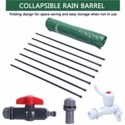 GROSMONDE 380L Récupérateur D'eau De Pluie Pliable Vert -Recuperation de pluie Magasin 67386747 4