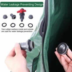 GROSMONDE 190L Récupérateur D'eau De Pluie Portable Vert -Recuperation de pluie Magasin 67386750 3